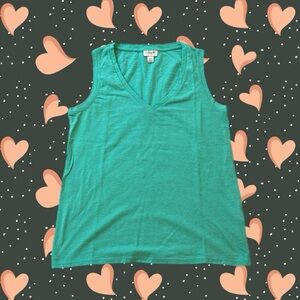 Womens J. Crew Teal V-Neck Sleeveless Shirt Size XS
